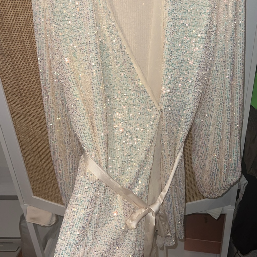 Sequin long sleeve robe